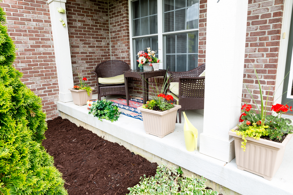 mulch on flower beds