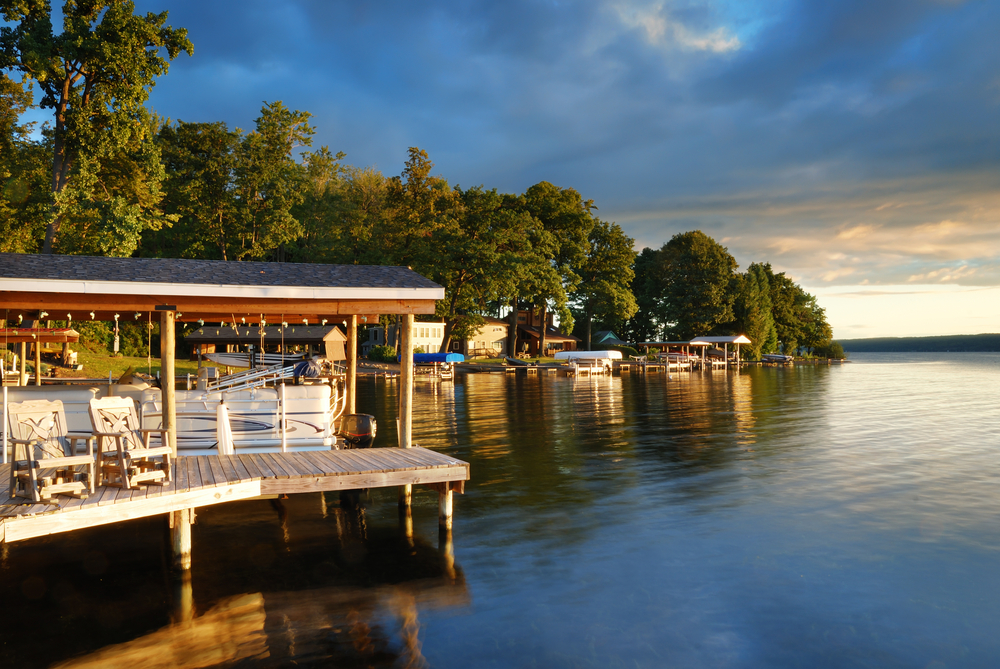 boathouses on the lake